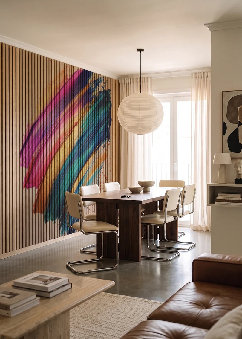 Akustikpanel med Oil Paint-motiv nr. 20 – i lyst rum