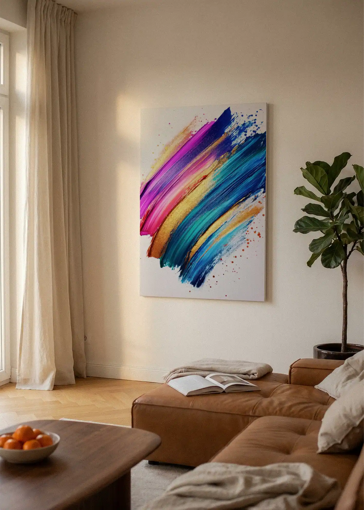 Akustikbillede med Oil Paint-motiv nr. 68 – i lyst rum