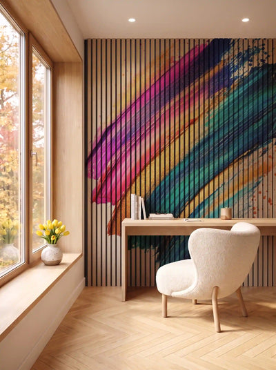 Akustikpanel med Oil Paint-motiv nr. 20 – i spisestuen