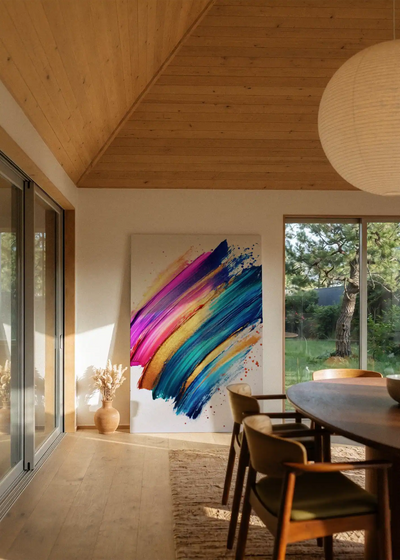 Akustikbillede med Oil Paint-motiv nr. 68 – i spisestuen