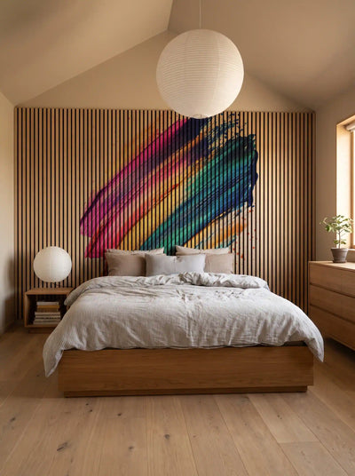 Akustikpanel med Oil Paint-motiv nr. 20 – med reol