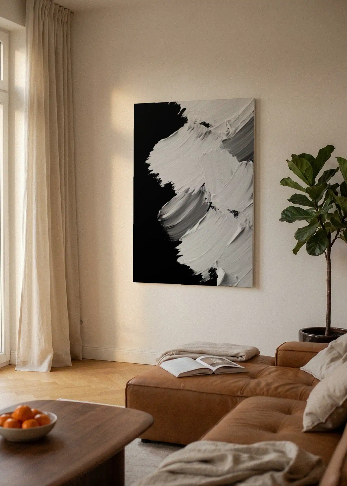 Akustikbillede med Oil Paint-motiv nr. 70 – i lyst rum