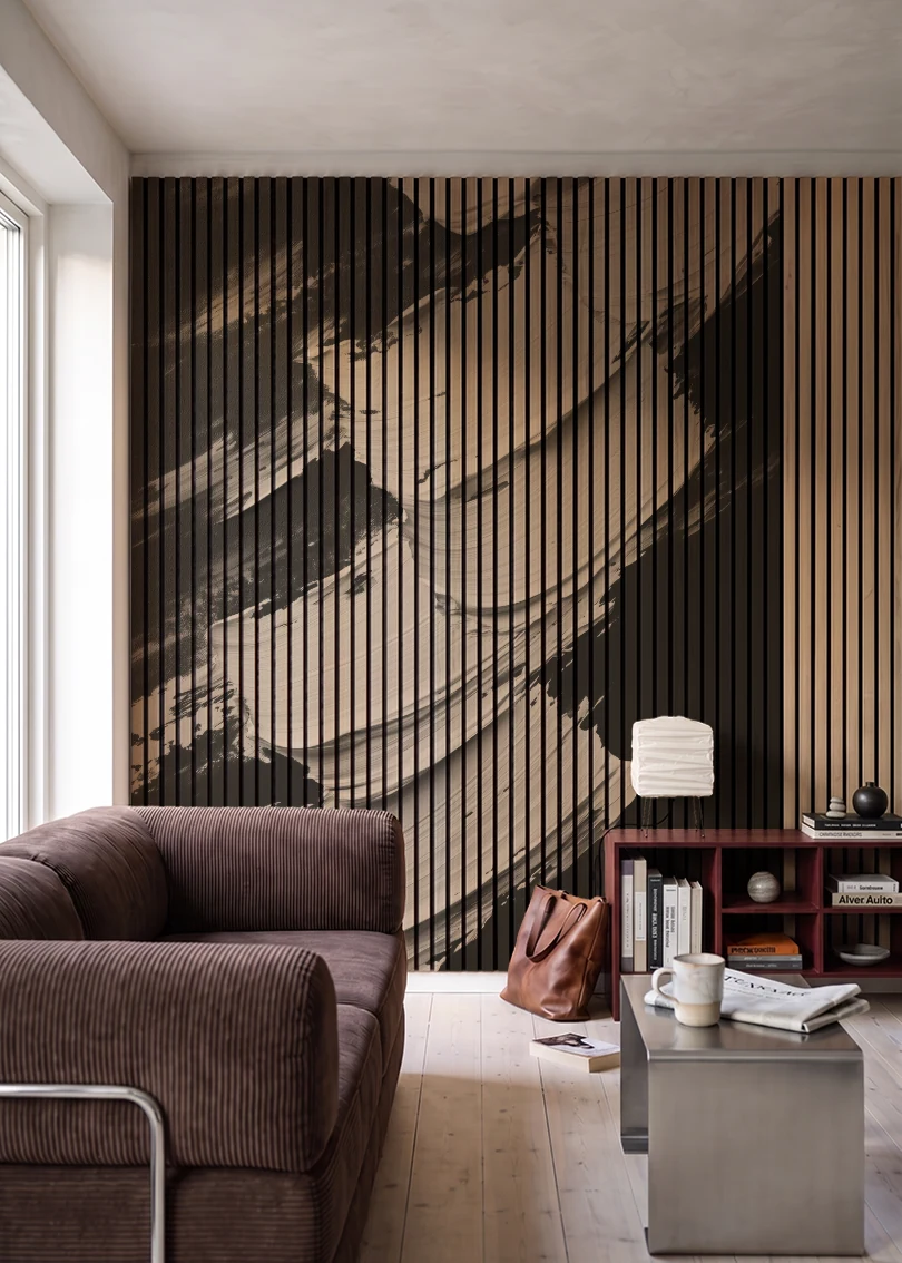 Akustikpanel med Oil Paint-motiv nr. 23 – i stuen