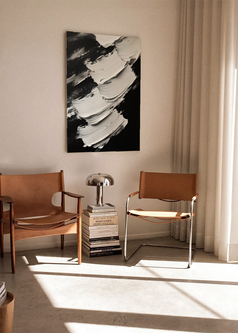 Akustikbillede med Oil Paint-motiv nr. 71 – i stuen