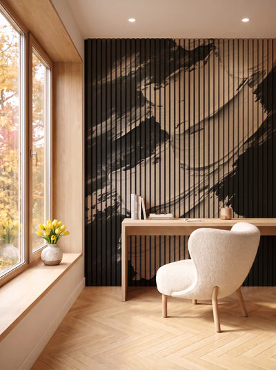 Akustikpanel med Oil Paint-motiv nr. 23 – i spisestuen