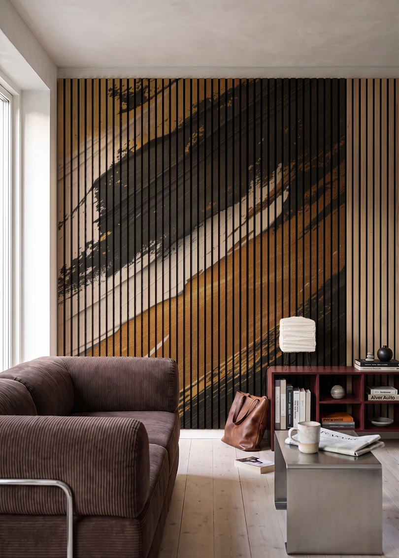Akustikpanel med Oil Paint-motiv nr. 24 – i stuen