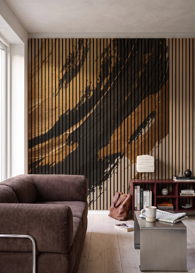 Akustikpanel med Oil Paint-motiv nr. 25 – i stuen