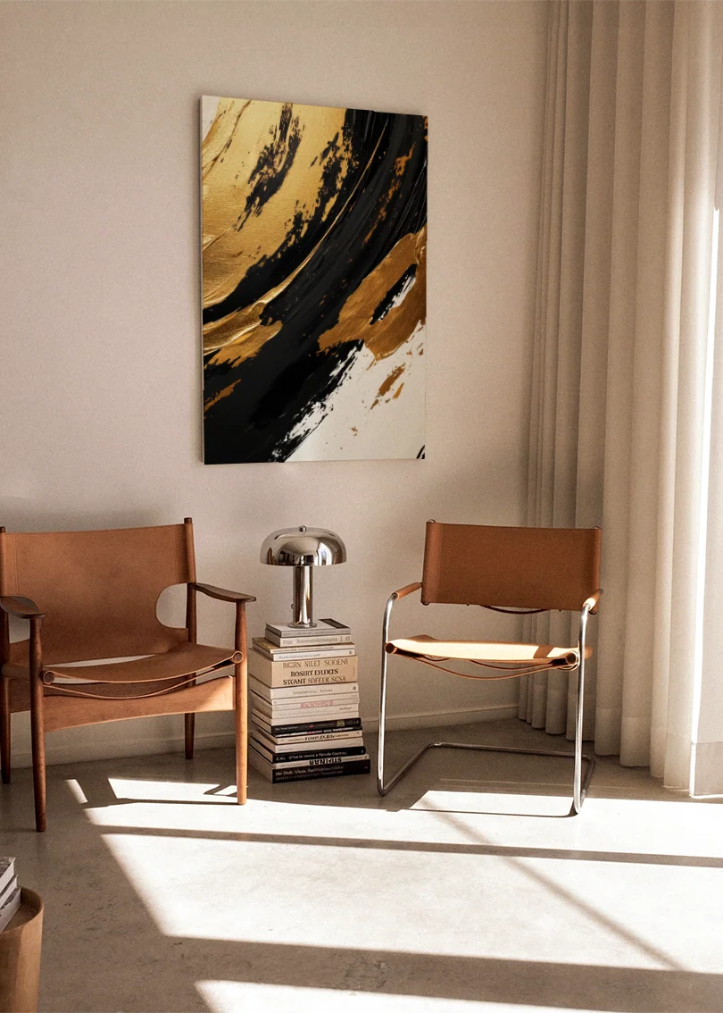 Akustikbillede med Oil Paint-motiv nr. 73 – i stuen
