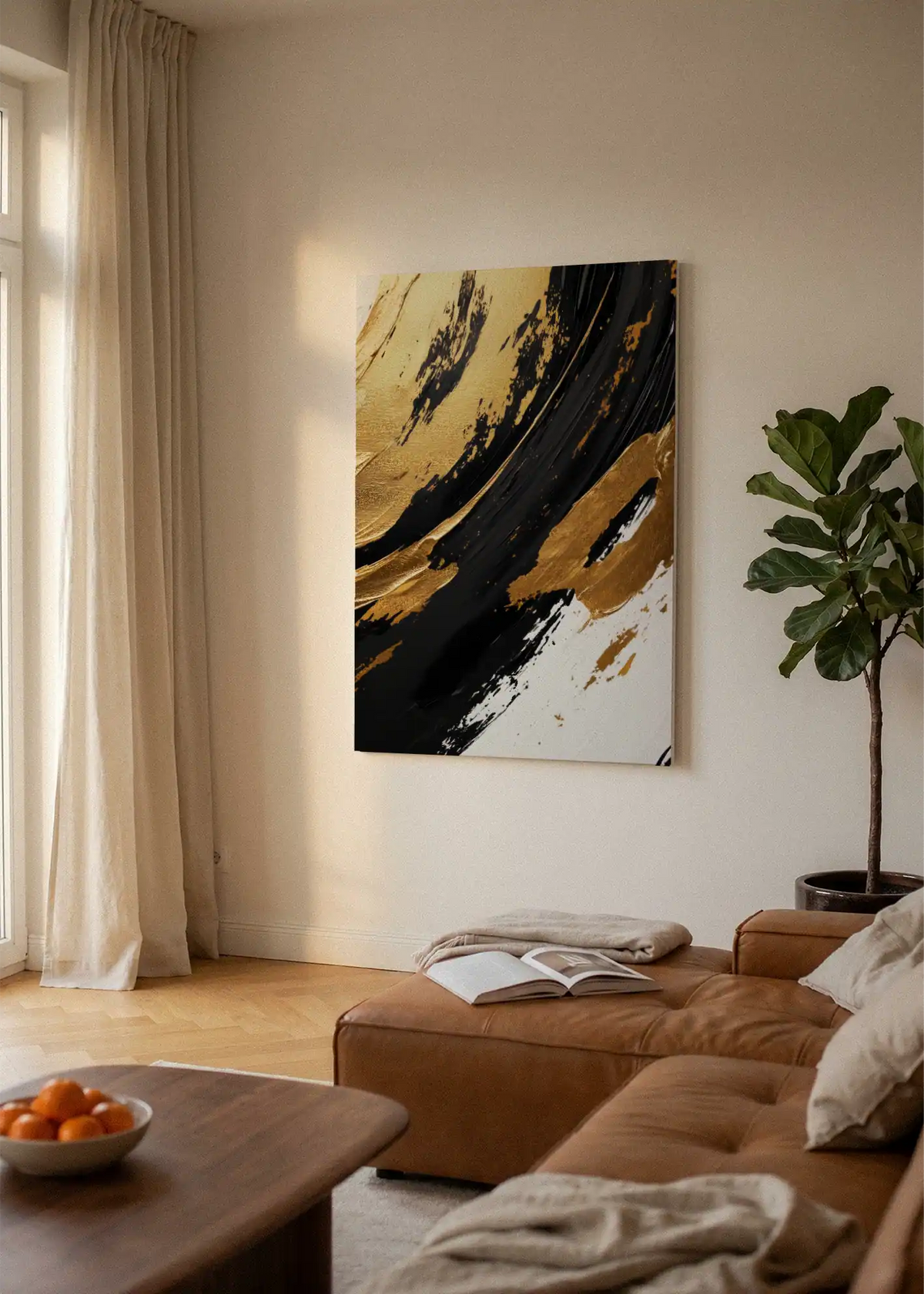 Akustikbillede med Oil Paint-motiv nr. 73 – i lyst rum