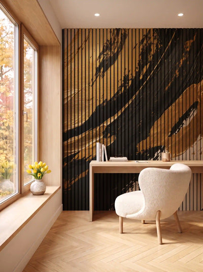 Akustikpanel med Oil Paint-motiv nr. 25 – i spisestuen
