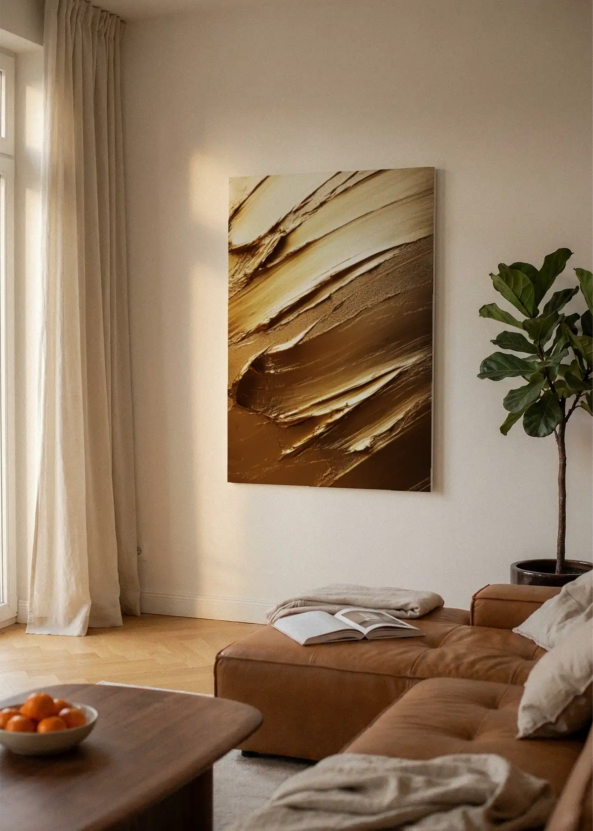 Akustikbillede med Oil Paint-motiv nr. 74 – i lyst rum