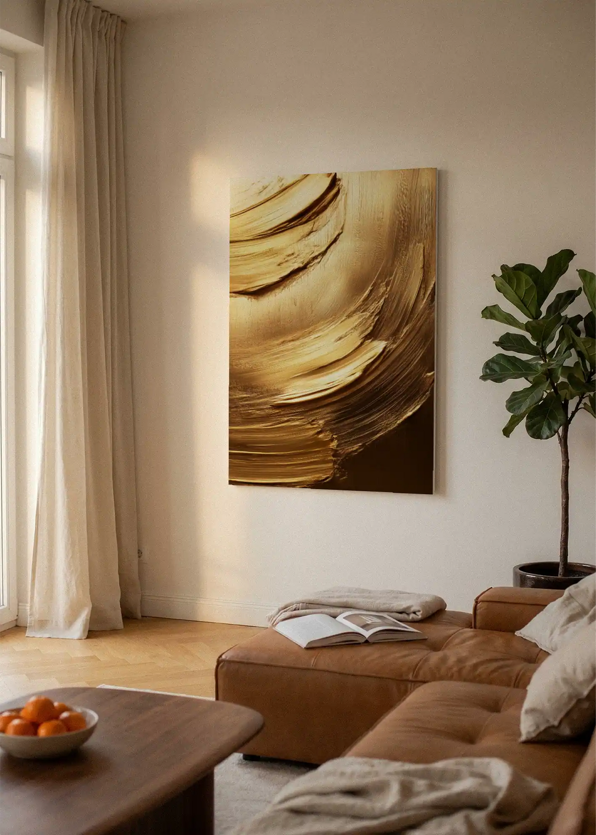 Akustikbillede med Oil Paint-motiv nr. 75 – i lyst rum