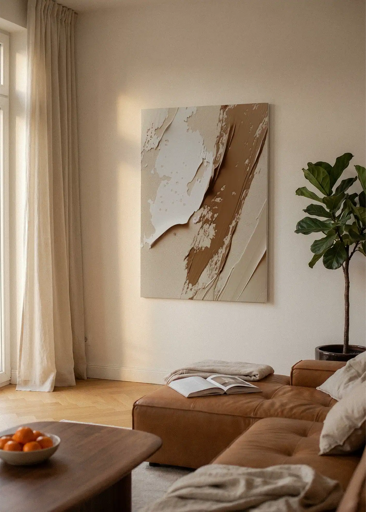 Akustikbillede med Oil Paint-motiv nr. 76 – i lyst rum