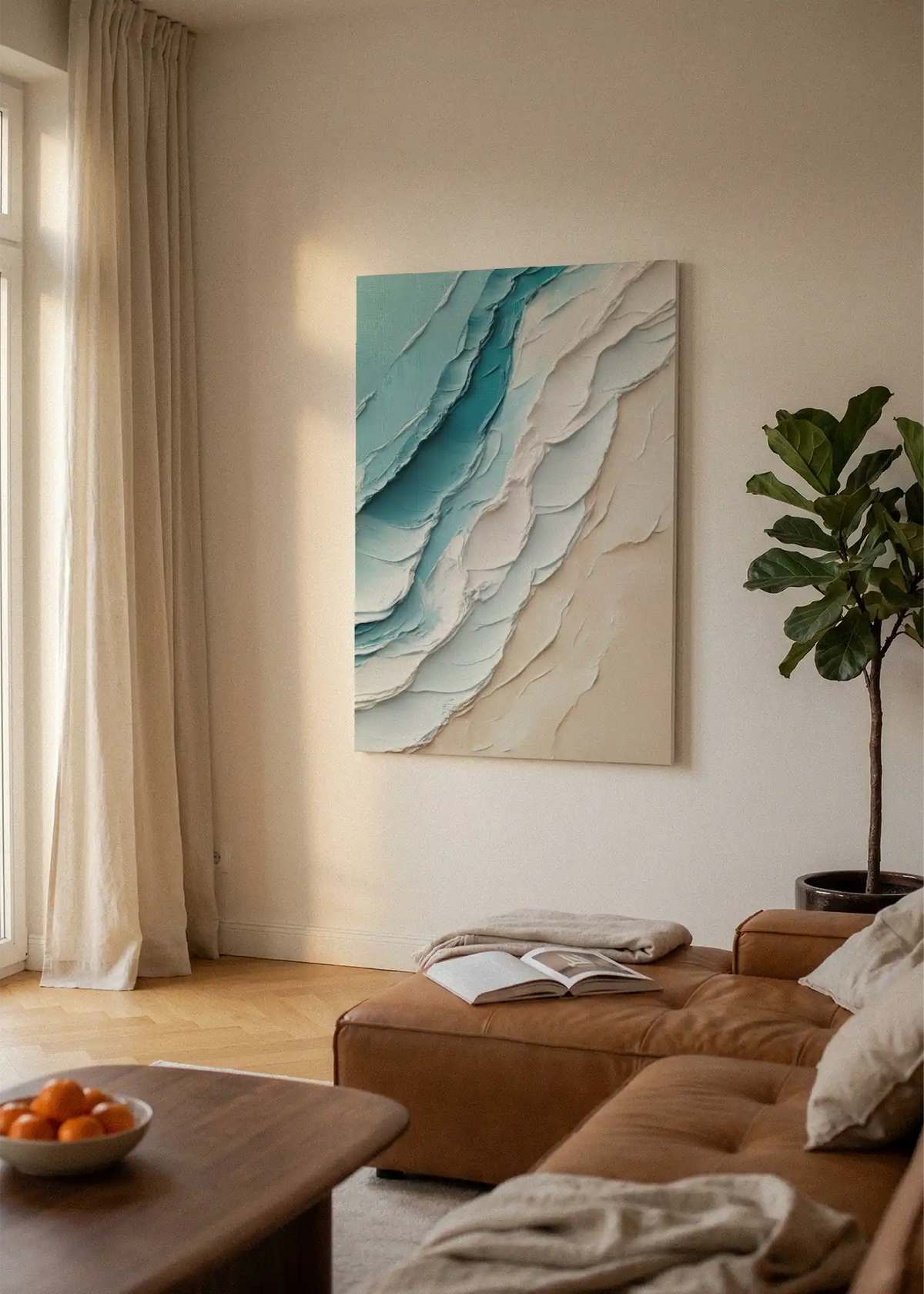 Akustikbillede med Oil Paint-motiv nr. 80 – i lyst rum