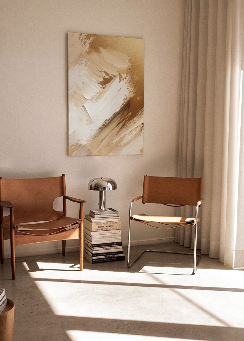 Akustikbillede med Oil Paint-motiv nr. 86 – i stuen