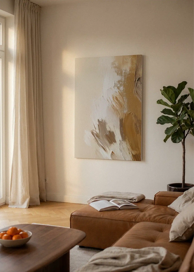 Akustikbillede med Oil Paint-motiv nr. 87 – i lyst rum