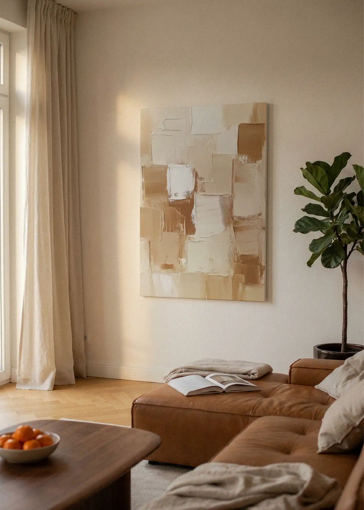 Akustikbillede med Oil Paint-motiv nr. 90 – i lyst rum
