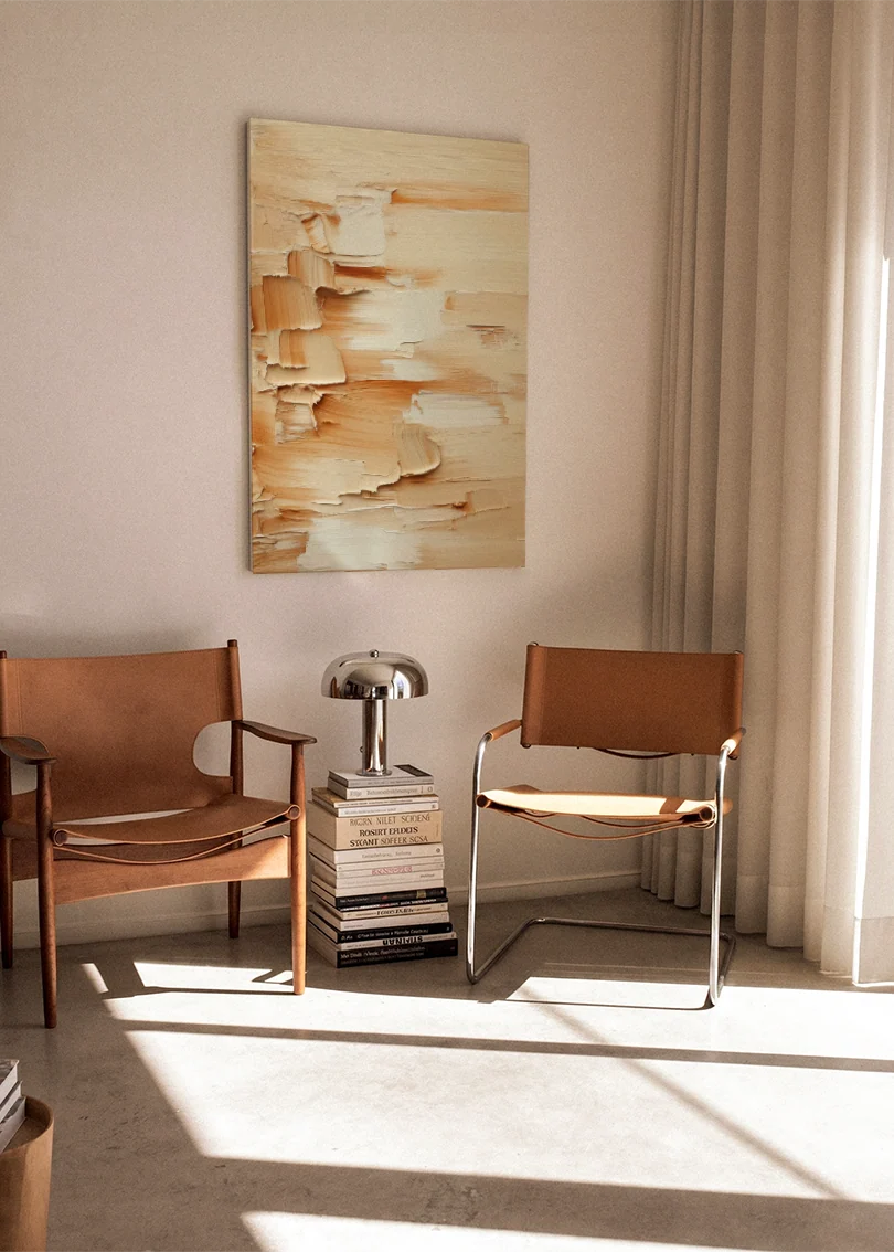 Akustikbillede med Oil Paint-motiv nr. 91 – i stuen
