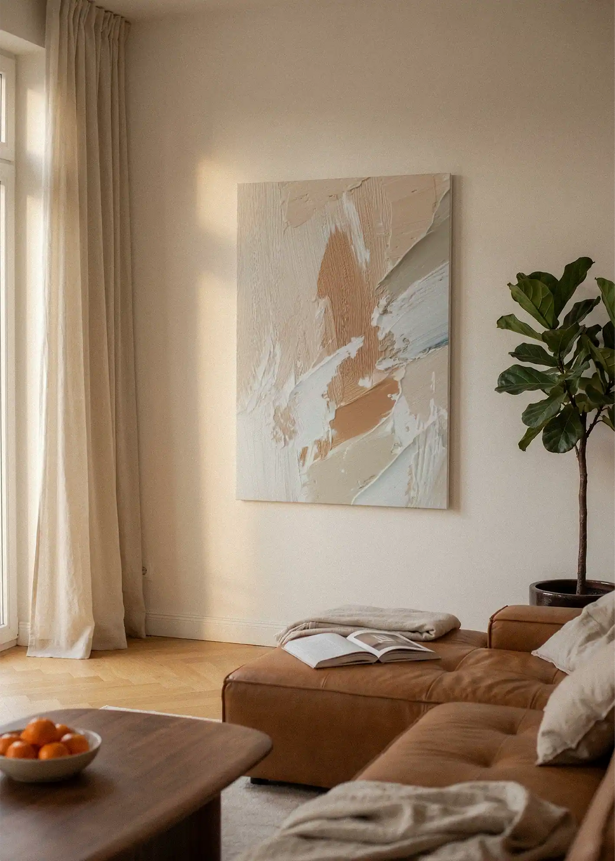 Akustikbillede med Oil Paint-motiv nr. 93 – i lyst rum