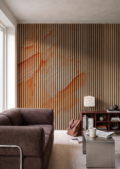 Akustikpanel med Oil Paint-motiv nr. 46 – i stuen