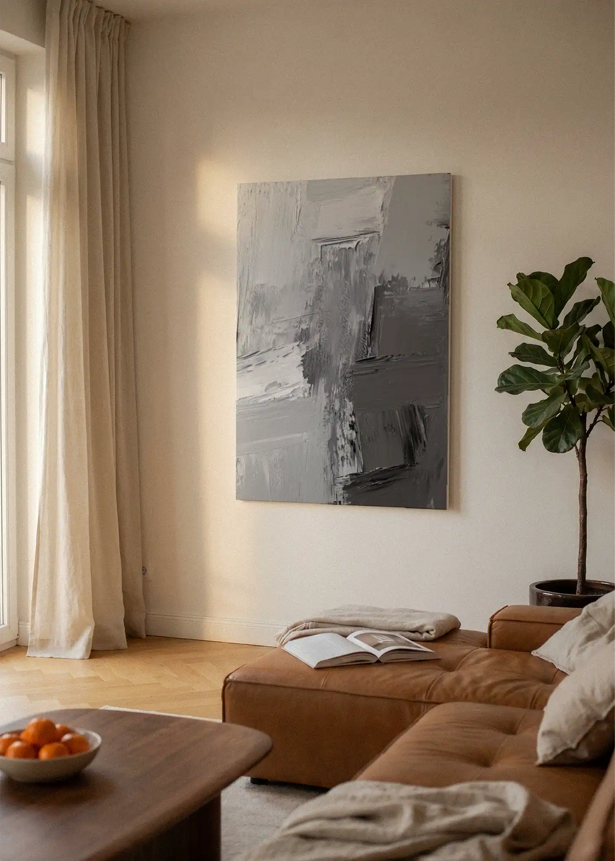 Akustikbillede med Oil Paint-motiv nr. 95 – i lyst rum