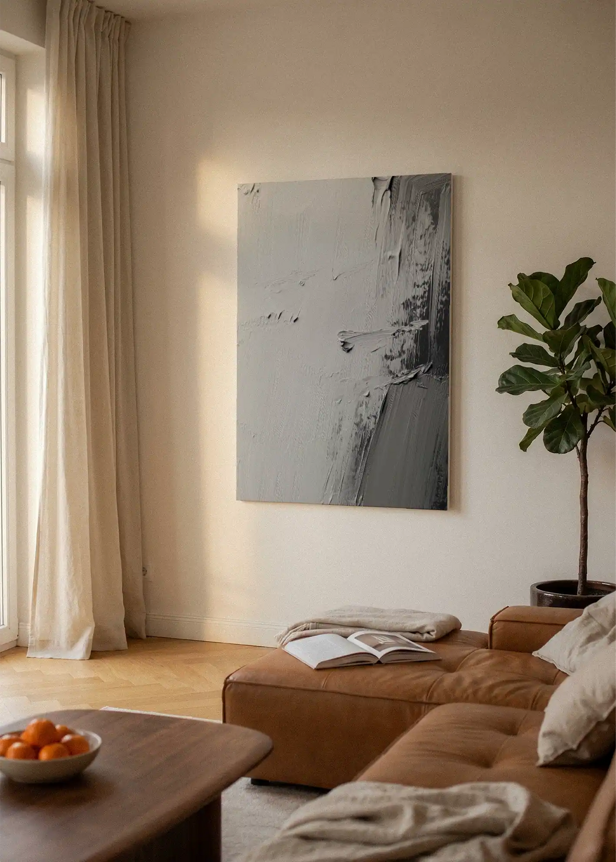 Akustikbillede med Oil Paint-motiv nr. 96 – i lyst rum