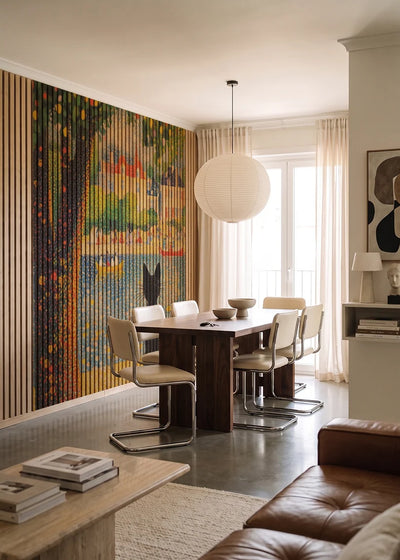 Akustikpanel med Pontilhismo-motiv nr. 56 – i lyst rum