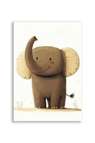 Akustikbillede med en enkel illustration af en elefant