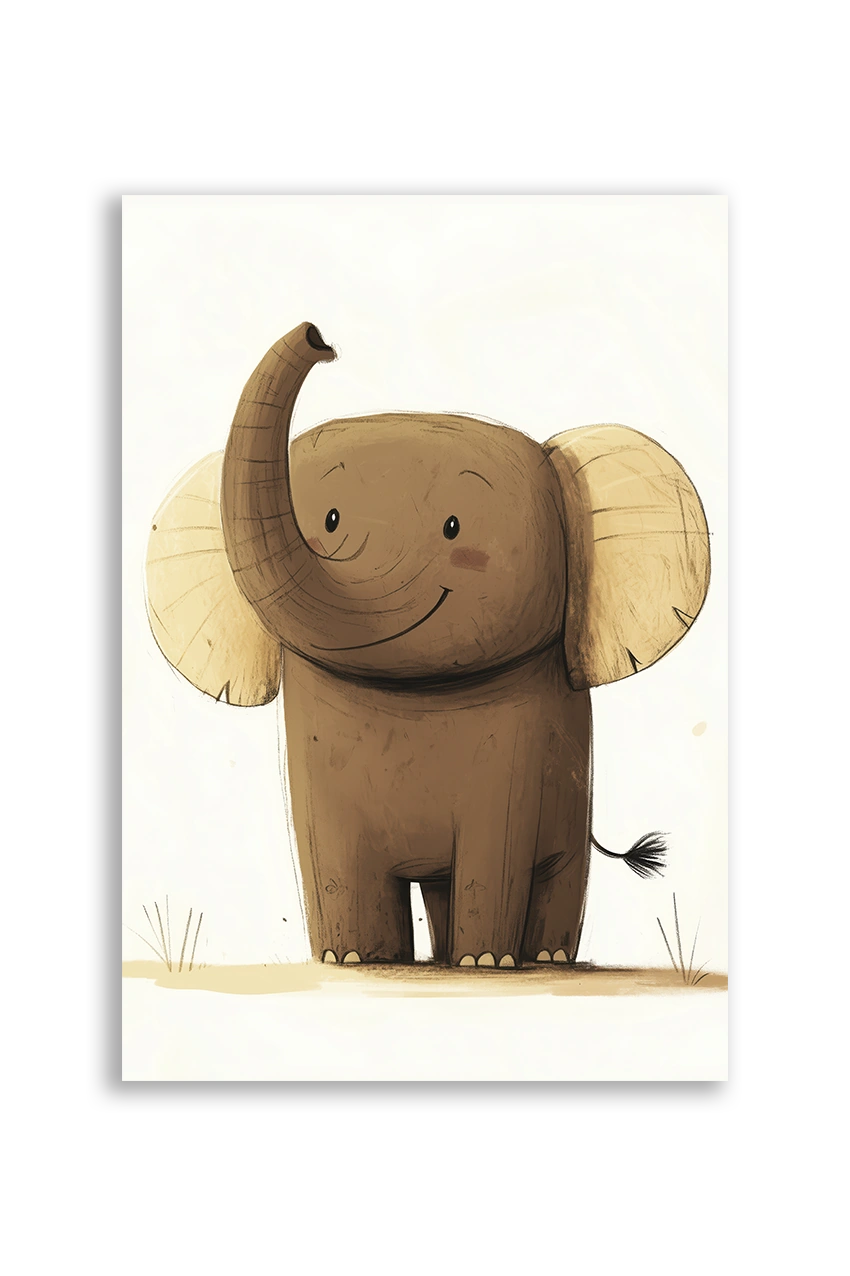 Akustikbillede med en enkel illustration af en elefant