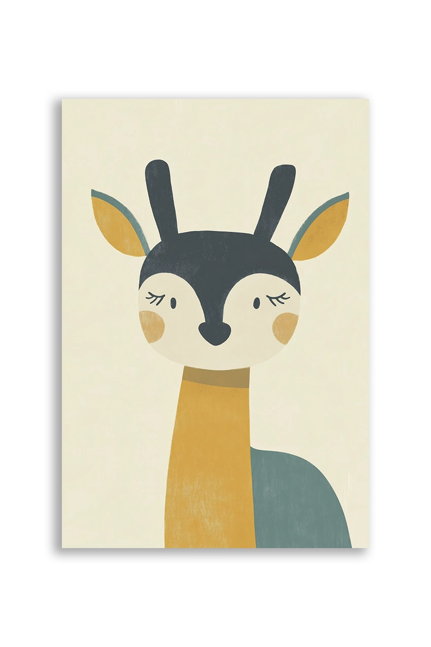 Akustikbillede med en enkel illustration af en antilope