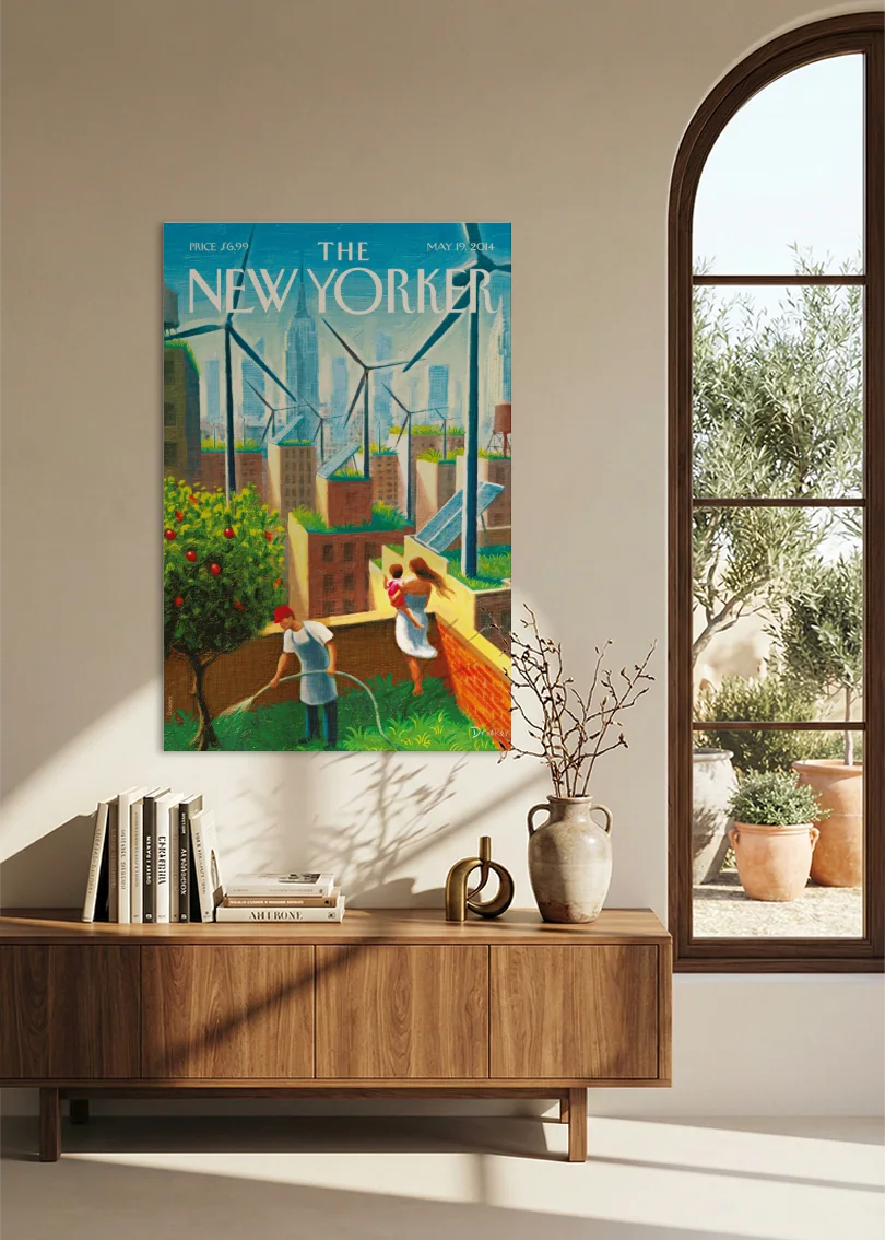 Akustikbillede med The NewYorker-motiv nr. 12 – i spisestuen