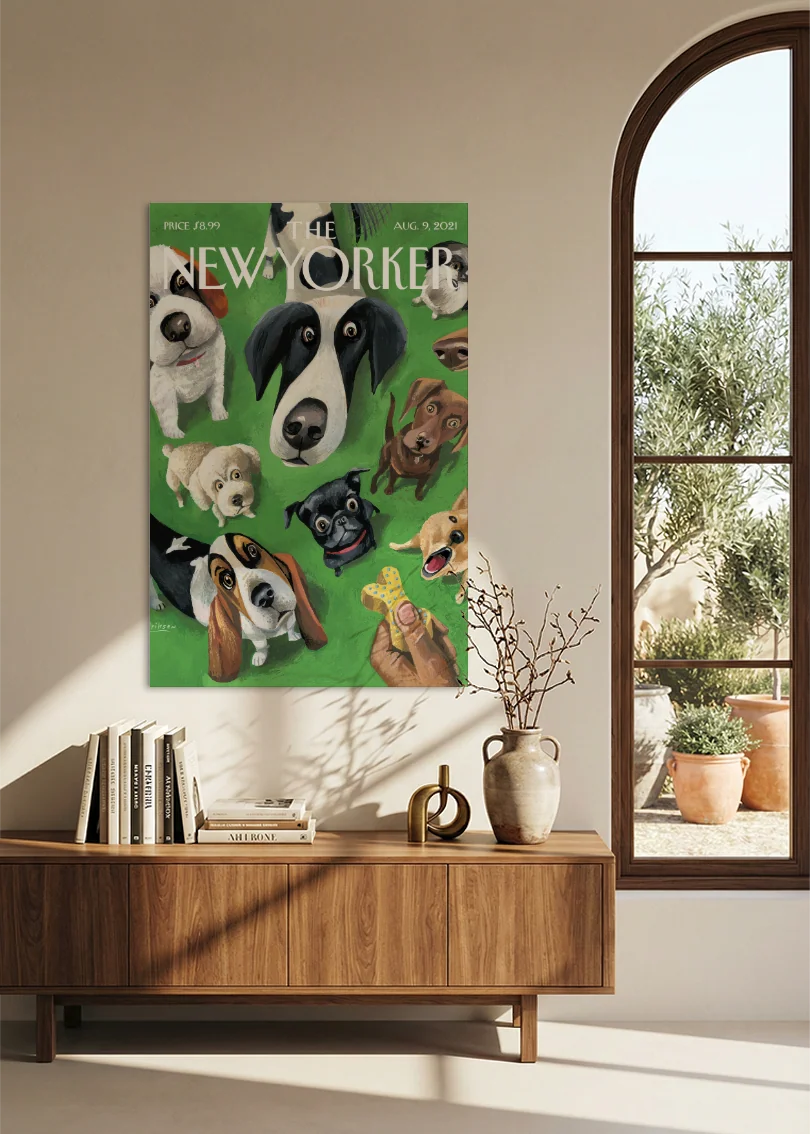 Akustikbillede med The NewYorker-motiv nr. 17 – i spisestuen