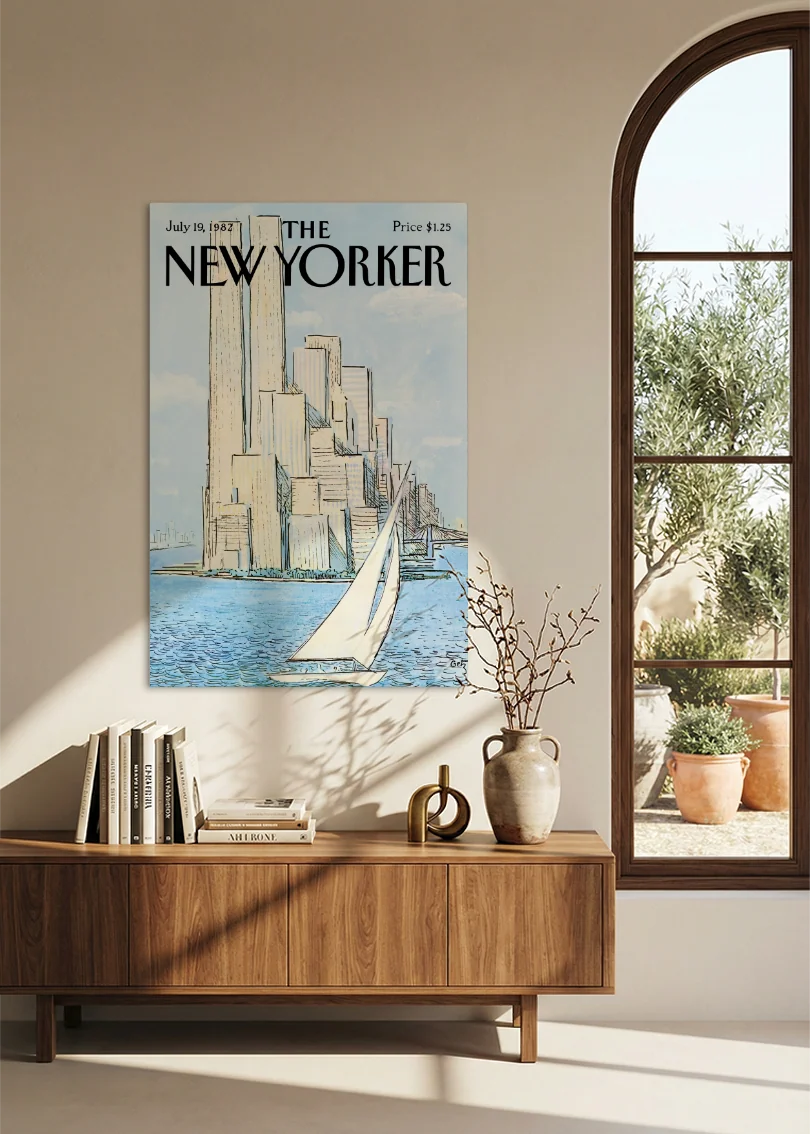 Akustikbillede med The NewYorker-motiv nr. 20 – i spisestuen
