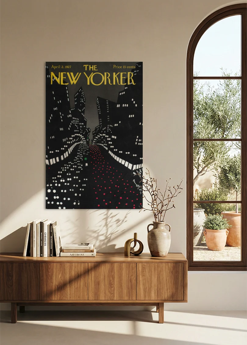 Akustikbillede med The NewYorker-motiv nr. 24 – i spisestuen