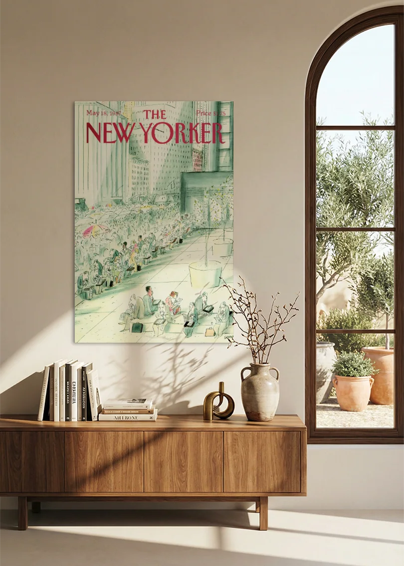 Akustikbillede med The NewYorker-motiv nr. 26 – i spisestuen