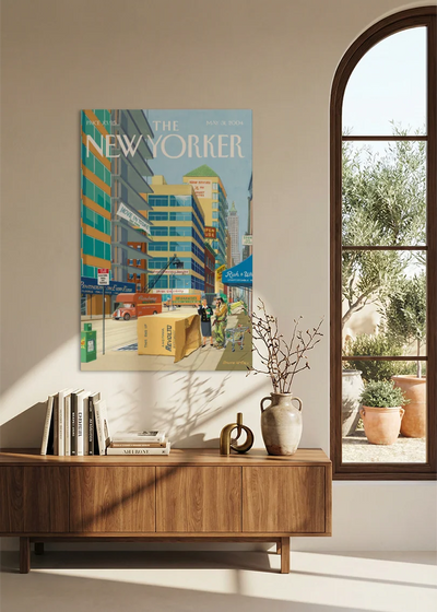 Akustikbillede med The NewYorker-motiv nr. 28 – i spisestuen