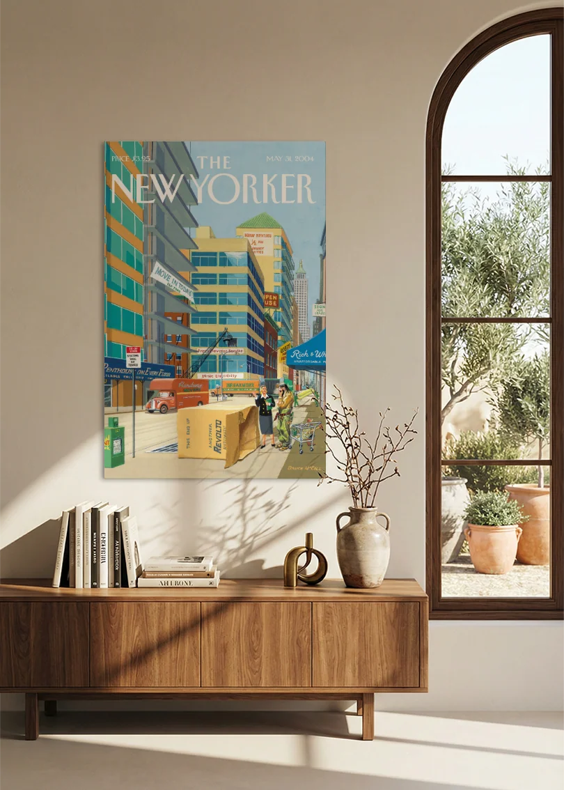 Akustikbillede med The NewYorker-motiv nr. 28 – i spisestuen