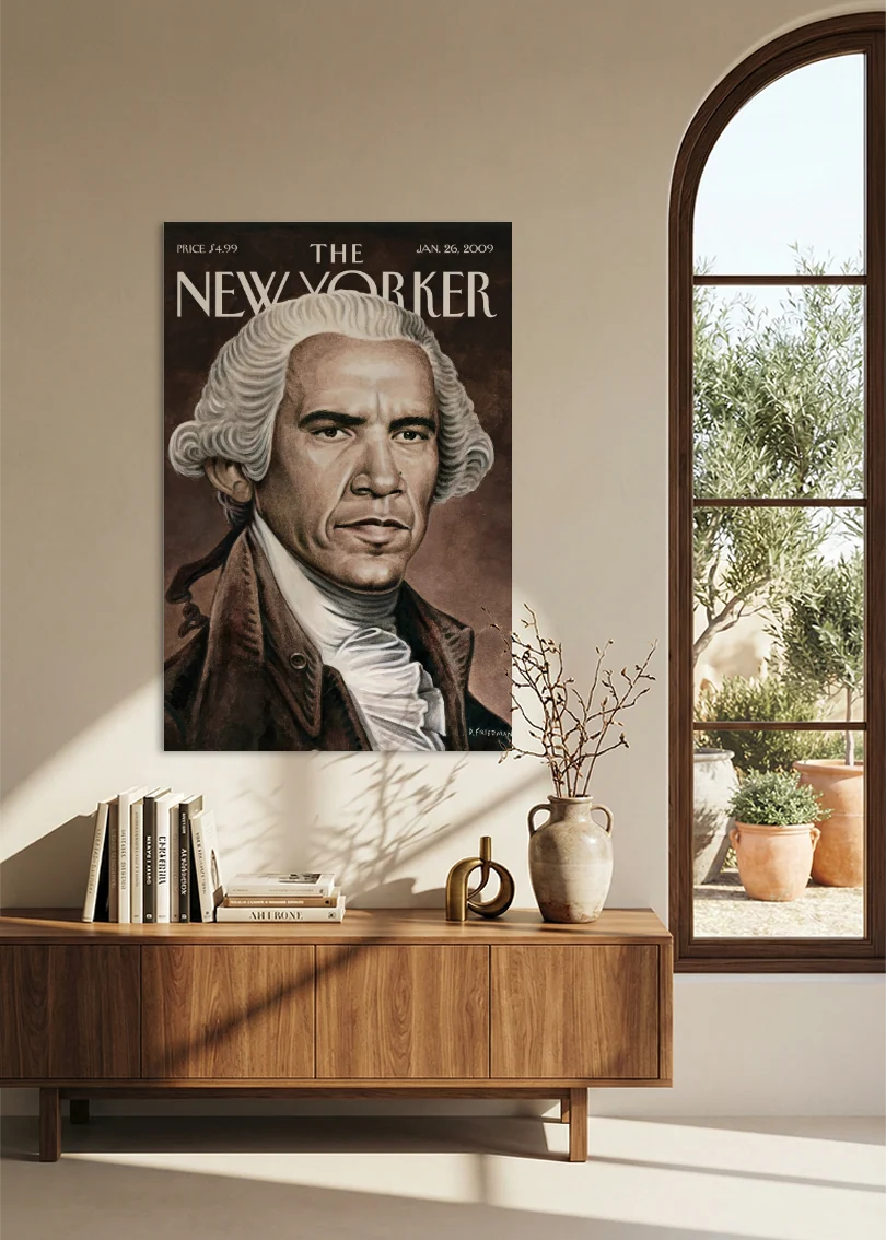 Akustikbillede med The NewYorker-motiv nr. 33 – i spisestuen