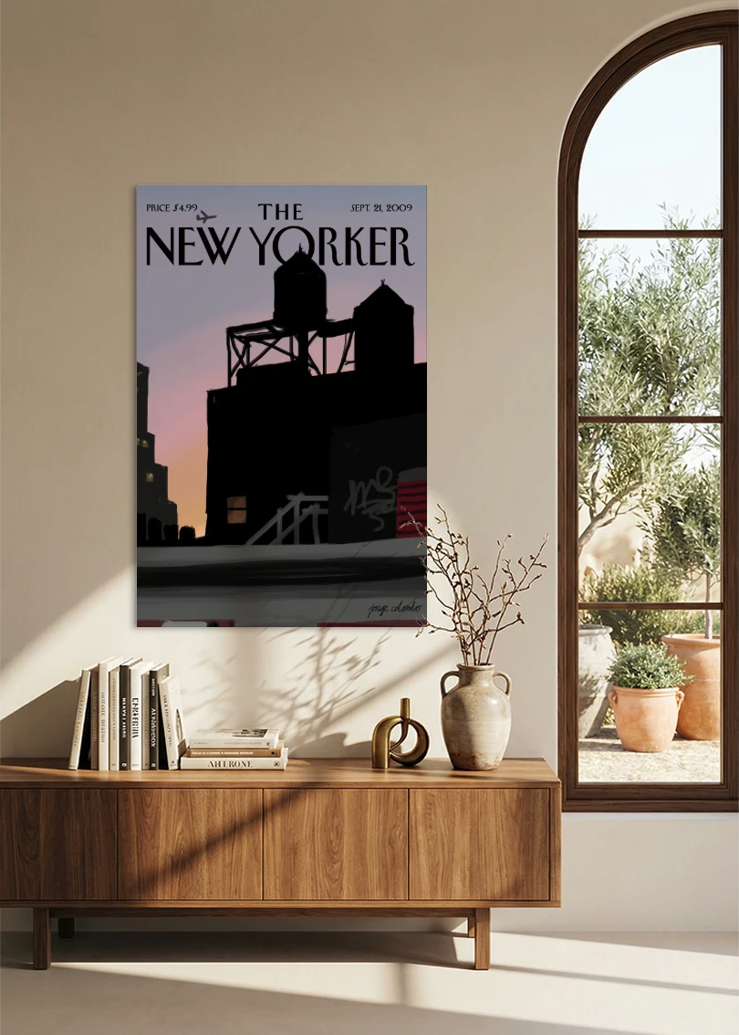Akustikbillede med The NewYorker-motiv nr. 35 – i spisestuen