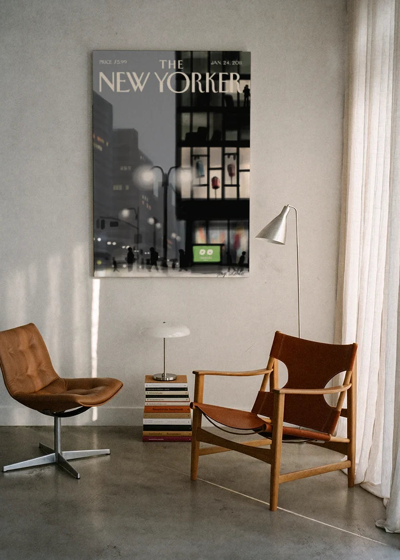 Akustikbillede med The NewYorker-motiv nr. 36 – i lyst rum