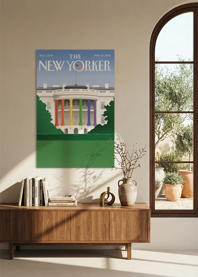 Akustikbillede med The NewYorker-motiv nr. 38 – i spisestuen
