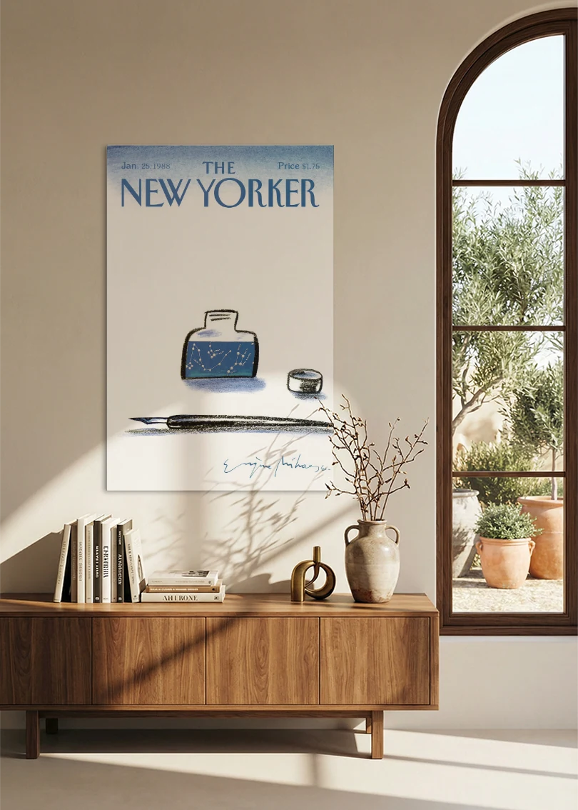 Akustikbillede med The NewYorker-motiv nr. 52 – i spisestuen