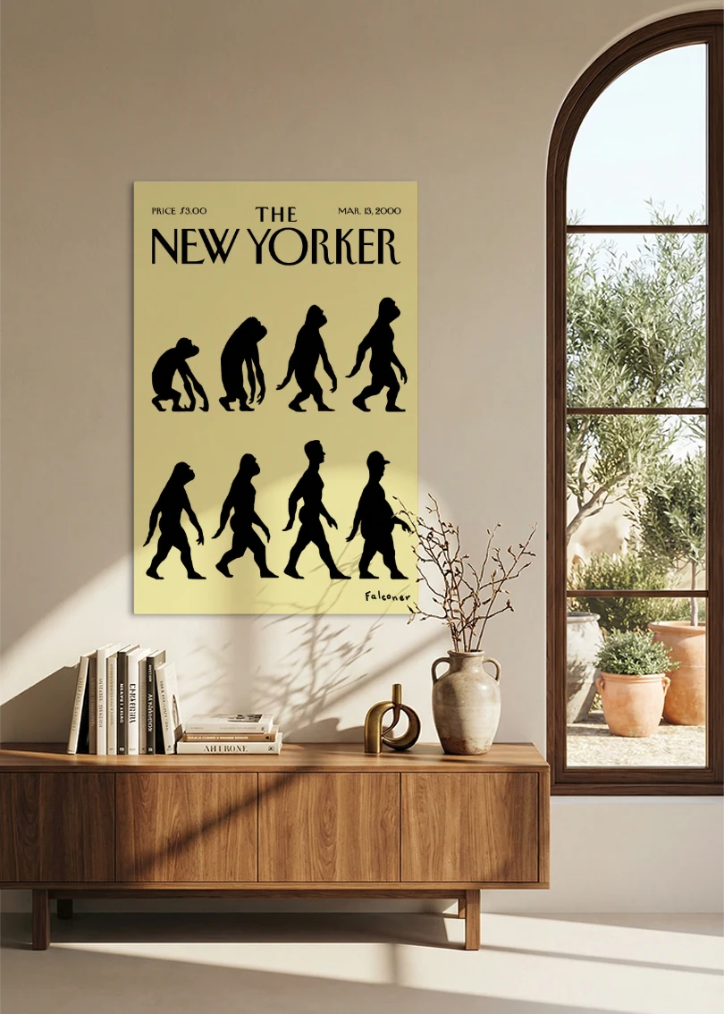 Akustikbillede med The NewYorker-motiv nr. 57 – i spisestuen