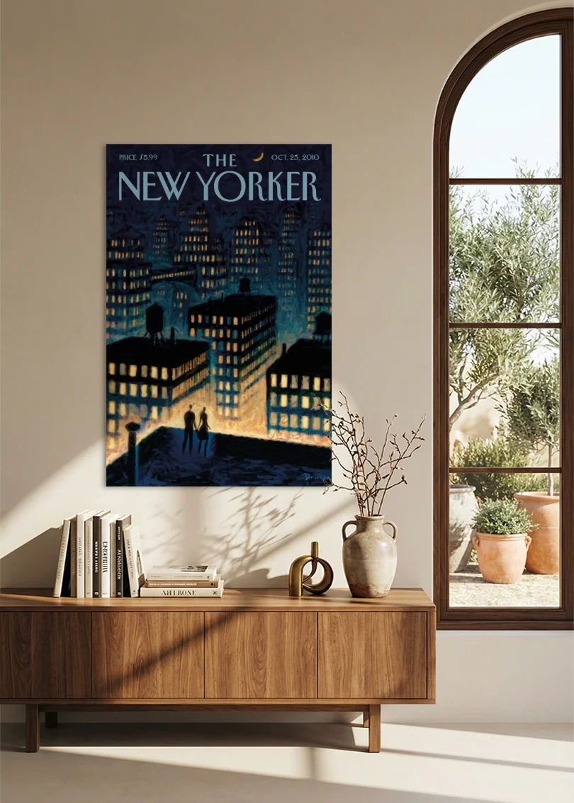 Akustikbillede med The NewYorker-motiv nr. 66 – i spisestuen