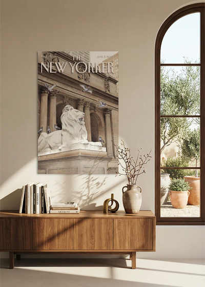 Akustikbillede med The NewYorker-motiv nr. 67 – i spisestuen
