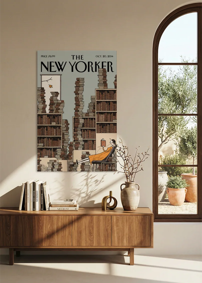 Akustikbillede med The NewYorker-motiv nr. 69 – i spisestuen