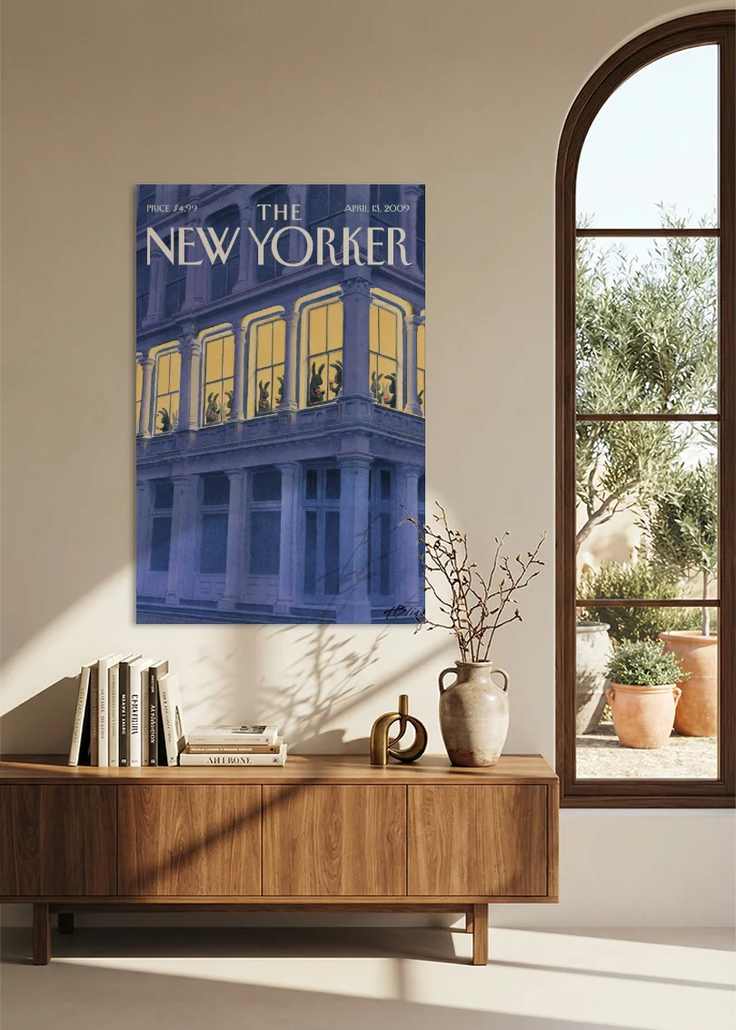 Akustikbillede med The NewYorker-motiv nr. 65 – i spisestuen