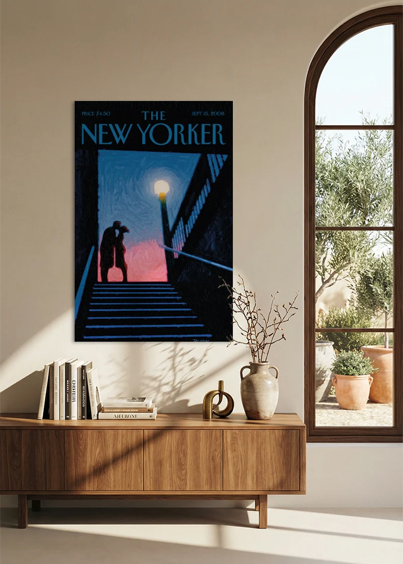 Akustikbillede med The NewYorker-motiv nr. 84 – i spisestuen