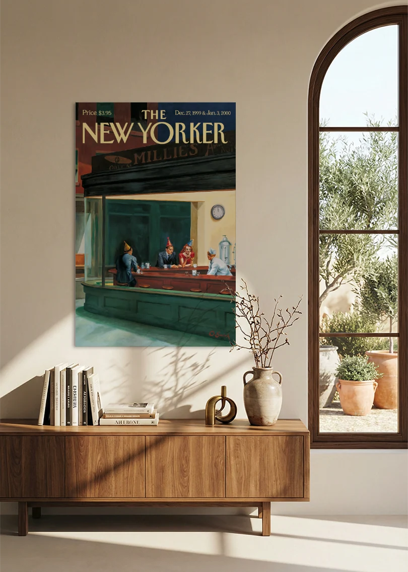 Akustikbillede med The NewYorker-motiv nr. 1 – i spisestuen