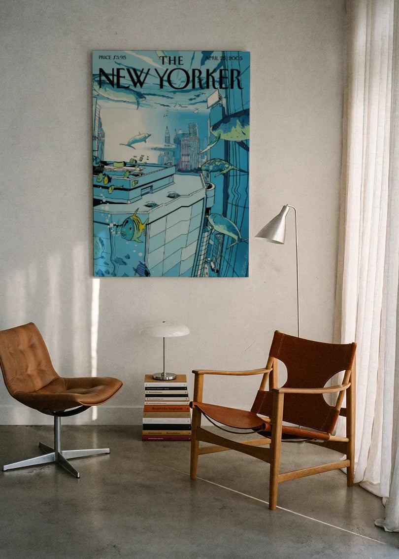 Akustikbillede med The NewYorker-motiv nr. 87 – i lyst rum